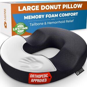 Donut Pillow Hemorrhoid Tailbone Cushion – Large Cushion for Pain Relief